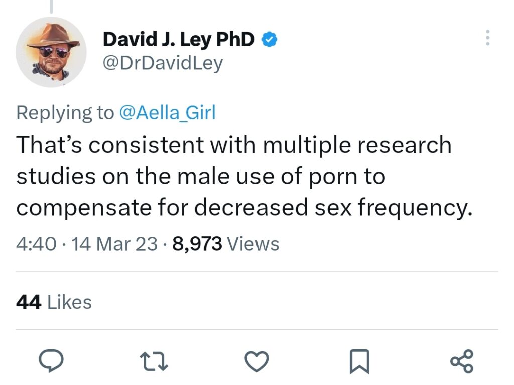 David Ley Tweet Pornography